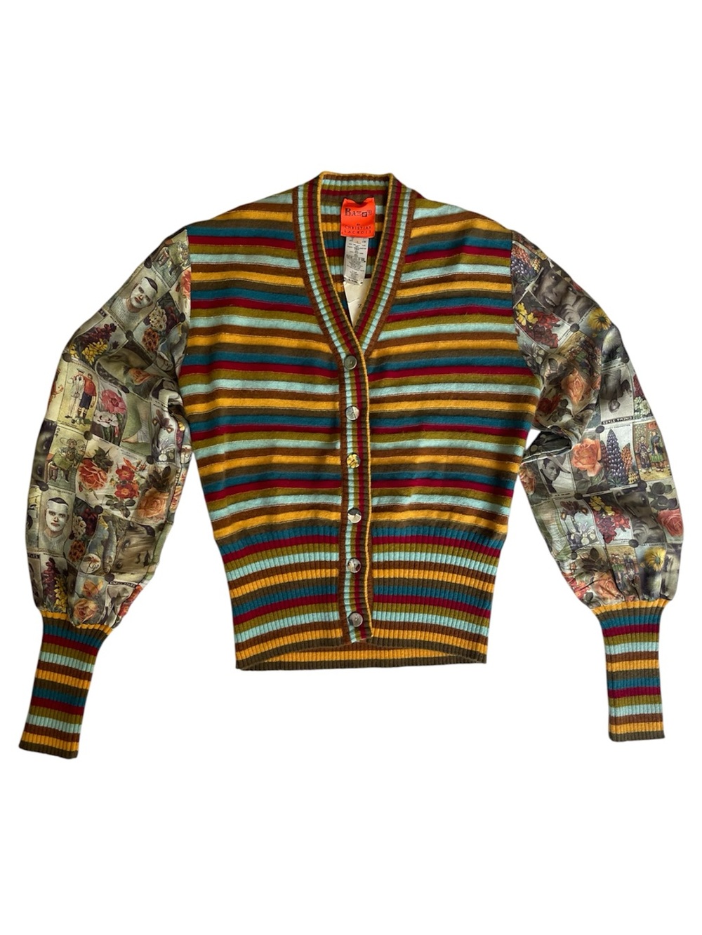 Christian Lacroix Vintage Mohair Silk Rainbow Cardigan New w Tags